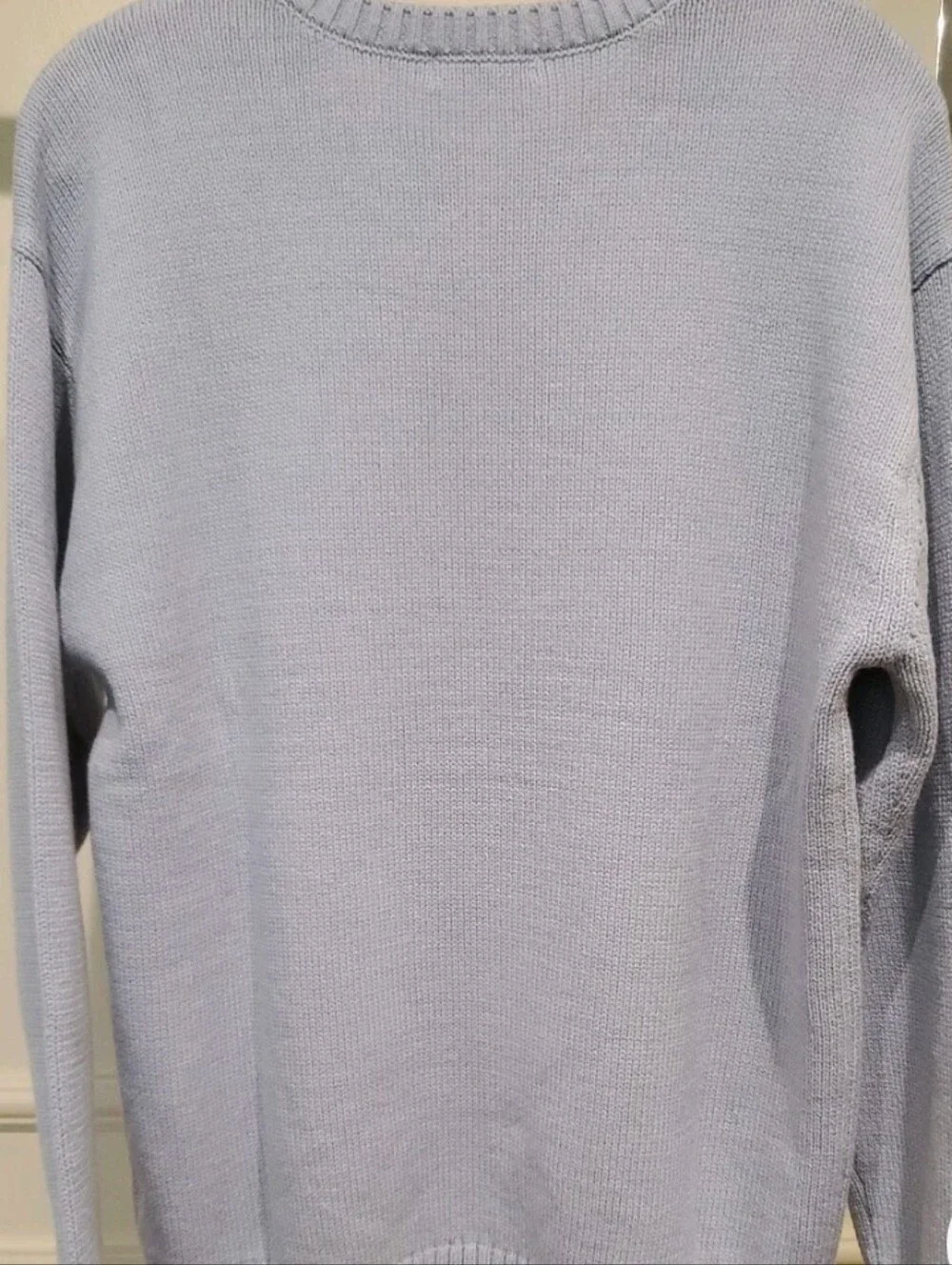 NWT Mighty Fine Light Blue Nautical Lobster Crewneck Sweater - Women Size Large - Picture 3 of 9